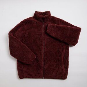Uniqlo Super Soft Men's Fluffy Yarn Fleece Full-Zip Jacket | Wine | Small